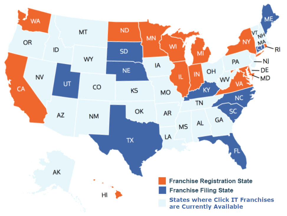 States Where Click IT Franchises Can Be Sold