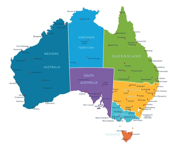 australia-map-color-regions-flat-600nw-2305575139